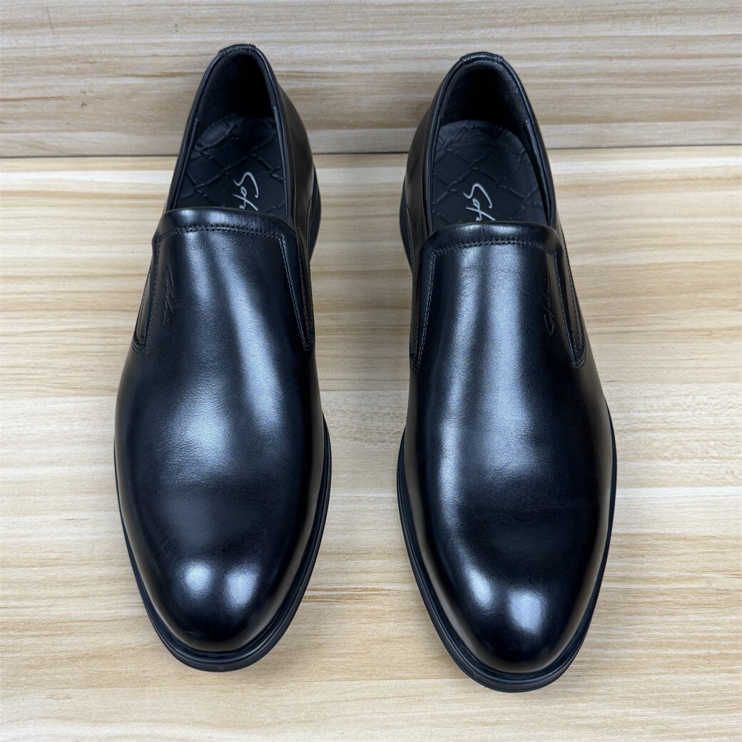 43码正装乐福皮鞋男鞋春季正品男士皮鞋真皮尖头英伦一脚蹬套脚鞋