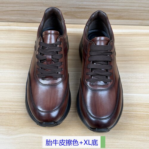 39码胎牛皮擦色男鞋撤柜新款通勤厚底休闲男士XL底商务正装皮鞋