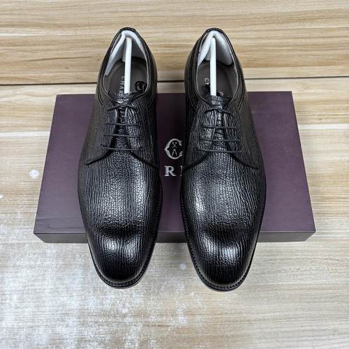 吊牌19800意大利产鲨鱼皮商务正装三接头系带男士皮鞋德比鞋V底