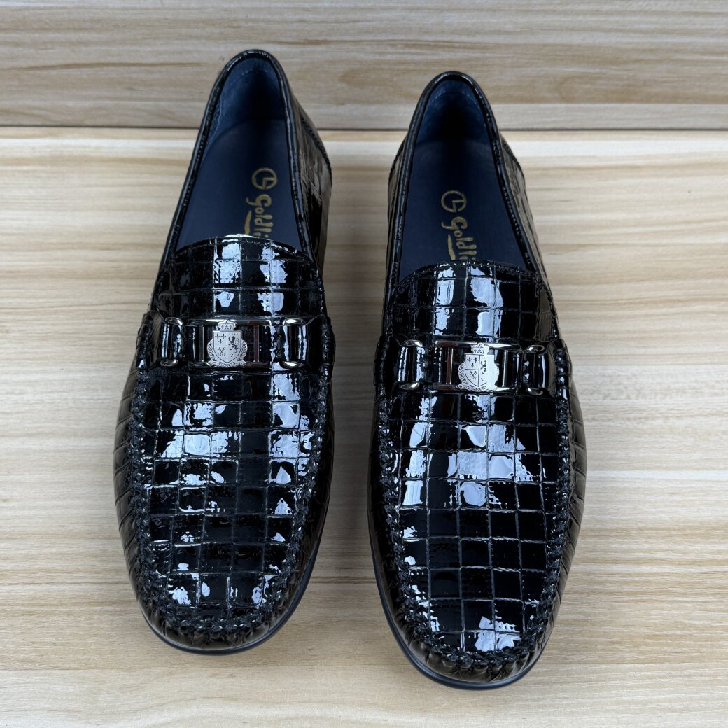 42码男鞋春季漆皮时尚商务休闲套脚乐福豆豆鞋