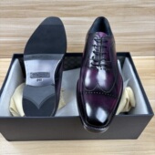 男士 英伦复古擦色布洛克新郎婚礼绅士固特异牛津鞋 皮鞋 商务正装