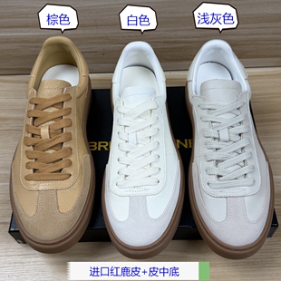 撤柜断码板鞋男新款进口红鹿皮男士休闲德训鞋男款时尚百搭男鞋