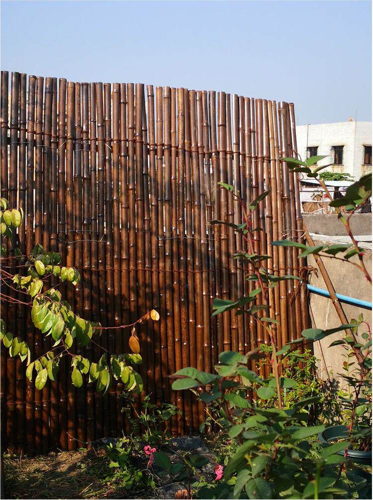 碳化竹篱笆伸缩菜园花园护栏竹片户外公园围栏竹栅栏碳化竹篱笆