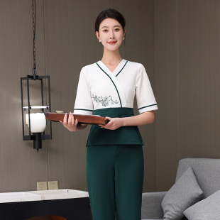 2025新款 女 足浴足疗技师服采耳SPA按摩高端美容养生会所气质套装