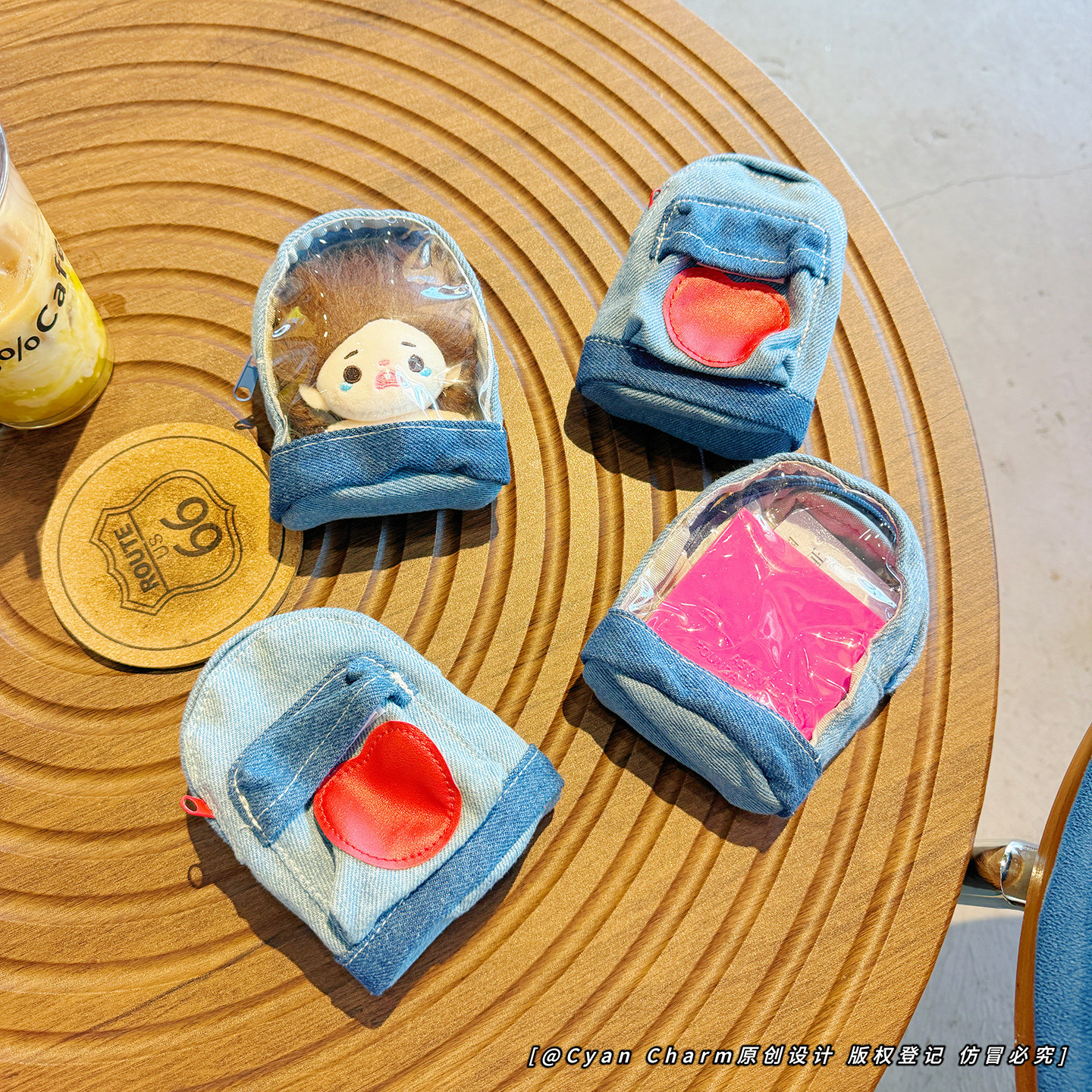 迷你小书包透明溜娃包痛包创意零钱包随身便携收纳包耳机包挂件