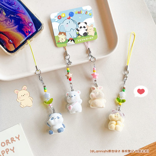 哈喽小伙伴迷你植绒公仔手机挂绳可爱小鼻嘎对装包包挂件手机链