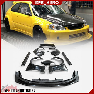 适用于六代思域Civic EK9 RB MM风格改装宽体 大包围 前唇 叶子板