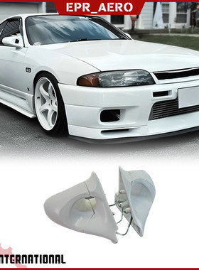 适用于日产R33 Skyline GTR GTST 碳纤维改装后视镜倒车镜 子弹镜