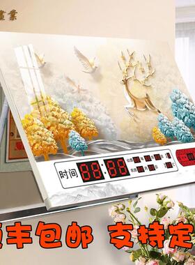 北欧电表箱装饰画简约遮挡遮挡配电箱开关盒装饰画万年历推拉钟表