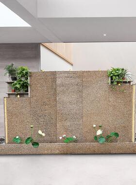 庭院大型石材水幕墙流水屏风户外假山喷泉瀑布鱼池造景观公司装饰