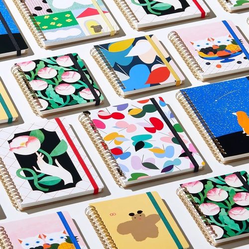 日本kingjim 锦宫第五弹设计师HITOTOKI联名方格线圈笔记本螺旋本2025复古便携本高颜值手帐迷你便携开学文具