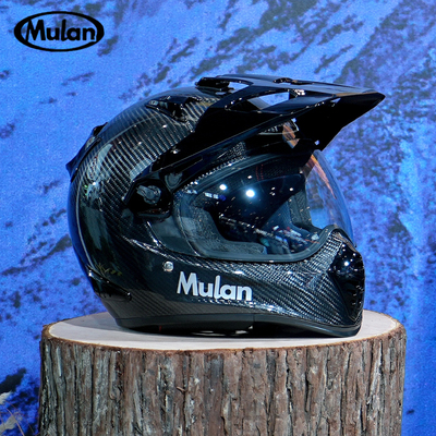 MULAN木兰陆游碳纤维拉力摩托车头盔男女机车越野双镜四季全盔