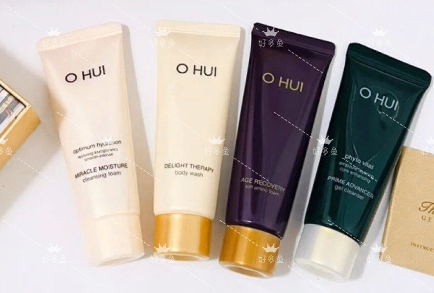 欧惠莹白去角质60ML/奇迹逆时空绿安瓶洗面奶/沐浴露40ML中样