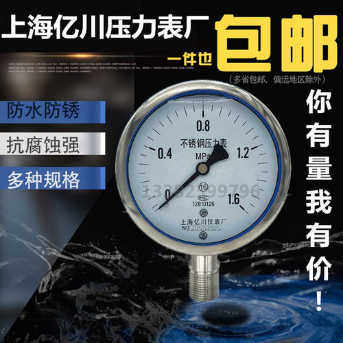 耐震压力表不锈钢yn100bf