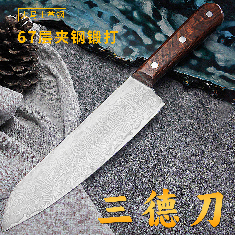 多功能刀大马士革夹钢锻打锋利