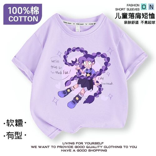 新款poppy playtime 波比的游戏莉莉女童短袖t恤夏季轻薄印花上衣