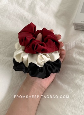 韩系红色大肠发圈女缎面肥肠发圈哑光发绳头饰高级感头绳头花发饰