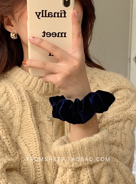 韩系黑色丝绒发圈女丸子头头绳猪大肠发圈发绳扎头发皮筋头花发饰