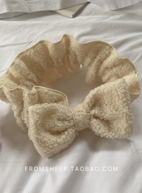 毛绒蝴蝶结洗脸发带女可爱头箍防滑发箍大头围弹力洗漱束发带发饰