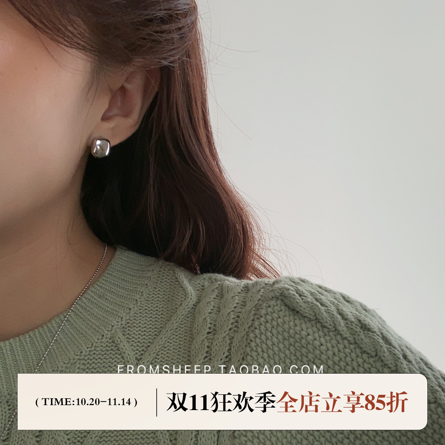 简约几何方形纯银耳环女ins韩国