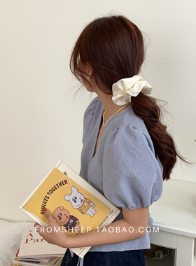 韩系真丝感肥肠发圈女高级感白色猪大肠发圈缎面发绳头花头绳发饰