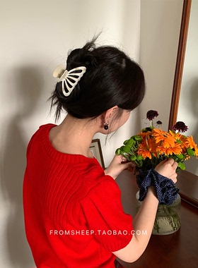 BetterMood自制~高级感法式醋酸发夹女复古后脑勺抓夹鲨鱼夹发饰