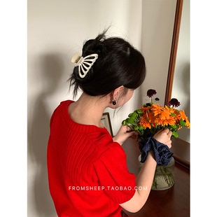 BetterMood自制 醋酸发夹女复古后脑勺抓夹鲨鱼夹发饰 高级感法式