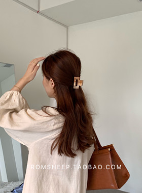 韩系方形醋酸发夹女后脑勺半扎发小号抓夹高级感鲨鱼夹小夹子头饰
