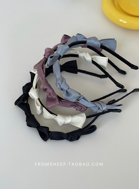 韩国黑色小蝴蝶结发箍女时尚洋气洗脸发卡高级感百搭发窟头箍发饰