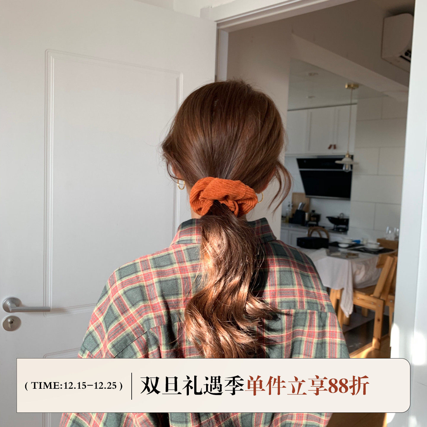 韩国ins风灯芯绒大肠发圈扎头绳