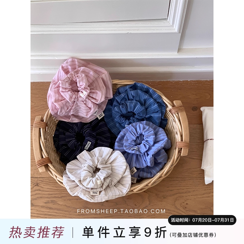 FromSheep~韩系条纹大肠发圈超大2025新款高级感发圈扎头绳发饰女