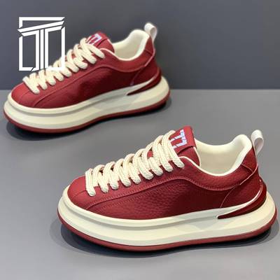 香港ITMY3 冬季新款男鞋欧式厚底增高小白鞋皮面时尚运动休闲鞋子