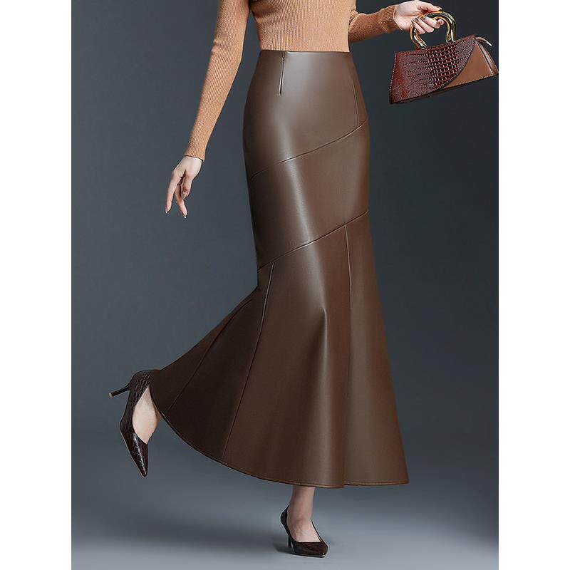 美拉德皮裙女2025秋冬高级感气质高级感鱼尾裙半身裙显高包臀长裙