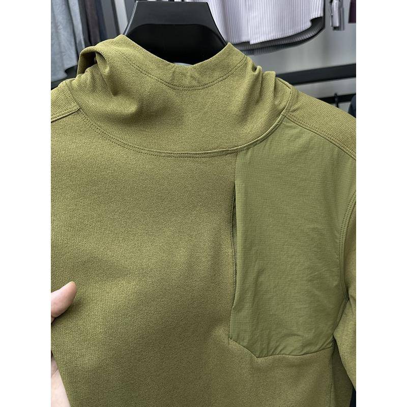 严选高端户外运动连帽套头卫衣男士秋冬季新款弹力休闲长袖t恤潮