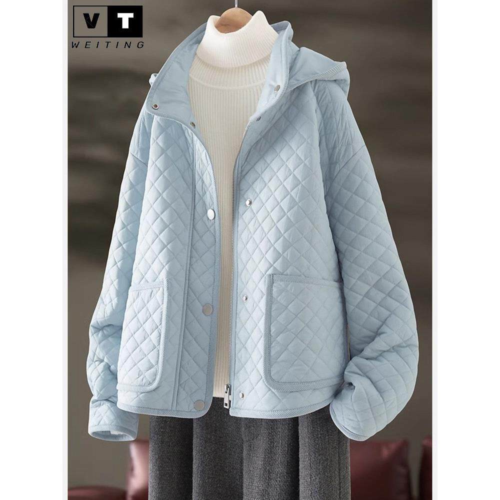 WEI TING设计感休闲风棉服外套2024冬季新款女简约百搭连帽棉衣,女装/女士精品,棉衣/棉服,淘宝优惠券,粉丝福利购,淘宝优惠卷