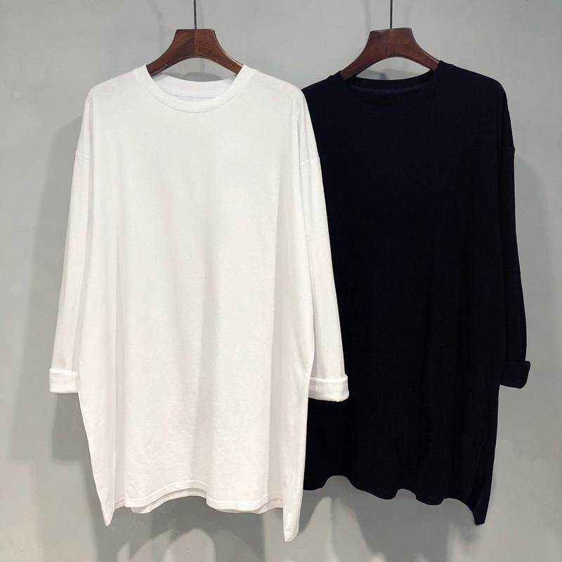 韩国宽松长袖打底衫女秋装纯棉T恤白色简约叠穿卫衣内搭长款上衣,女装/女士精品,T恤,淘宝优惠券,粉丝福利购,淘宝优惠卷