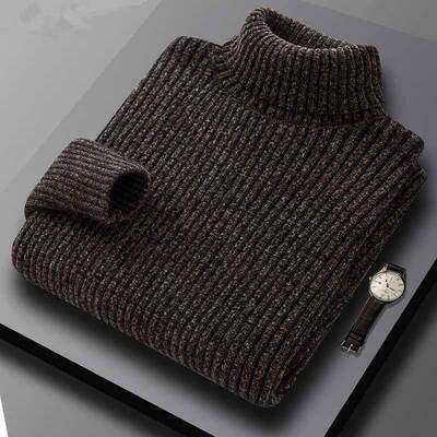 TWG高领毛衣男冬季加厚高弹力纯色羊毛衫高级感保暖针织衫打底衫