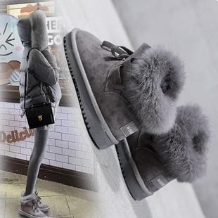 潮牌加厚毛毛雪地靴女款2025冬季新款保暖棉鞋子短筒厚底加绒短靴
