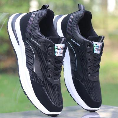 高档男鞋品牌潮鞋2025新款秋季皮面运动鞋男款软底跑步鞋男旅游鞋