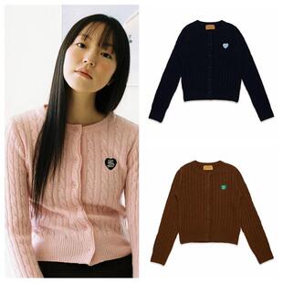 现~吴小姐韩代正品羊毛麻花针织开衫麻花秋季毛衣外套女