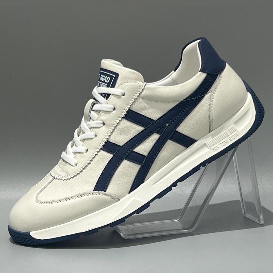 高颜值不容错过哦~真皮软底小白鞋男一脚蹬懒人运动休闲板鞋百搭