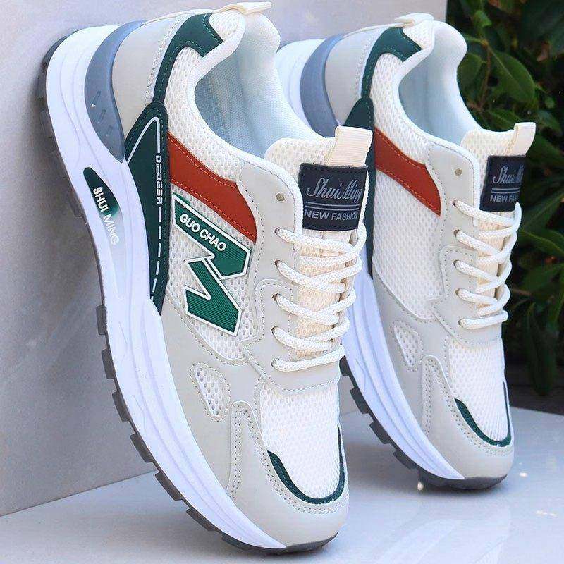 潮牌春秋季透气网面运动鞋2025新款百搭防滑休闲鞋潮流男士跑步鞋,流行男鞋,网面鞋,淘宝优惠券,粉丝福利购,淘宝优惠卷