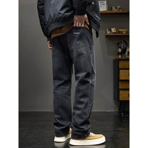 it neith BIAS潮牌美式覆古水洗做旧牛仔裤男锥形直筒休闲长裤秋