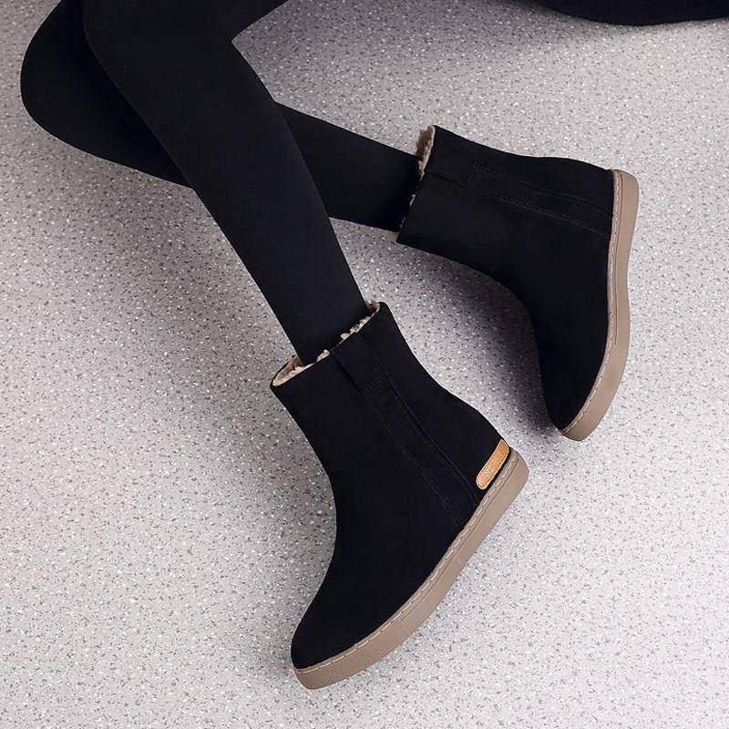 韩国雪地靴女2025冬季加绒短靴平底防滑短筒保暖棉鞋内增高中筒靴