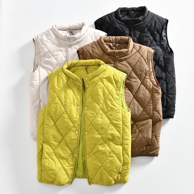 MAROLIO~实力选手！轻盈防风保暖背心男女百搭立领绗缝夹棉马甲潮