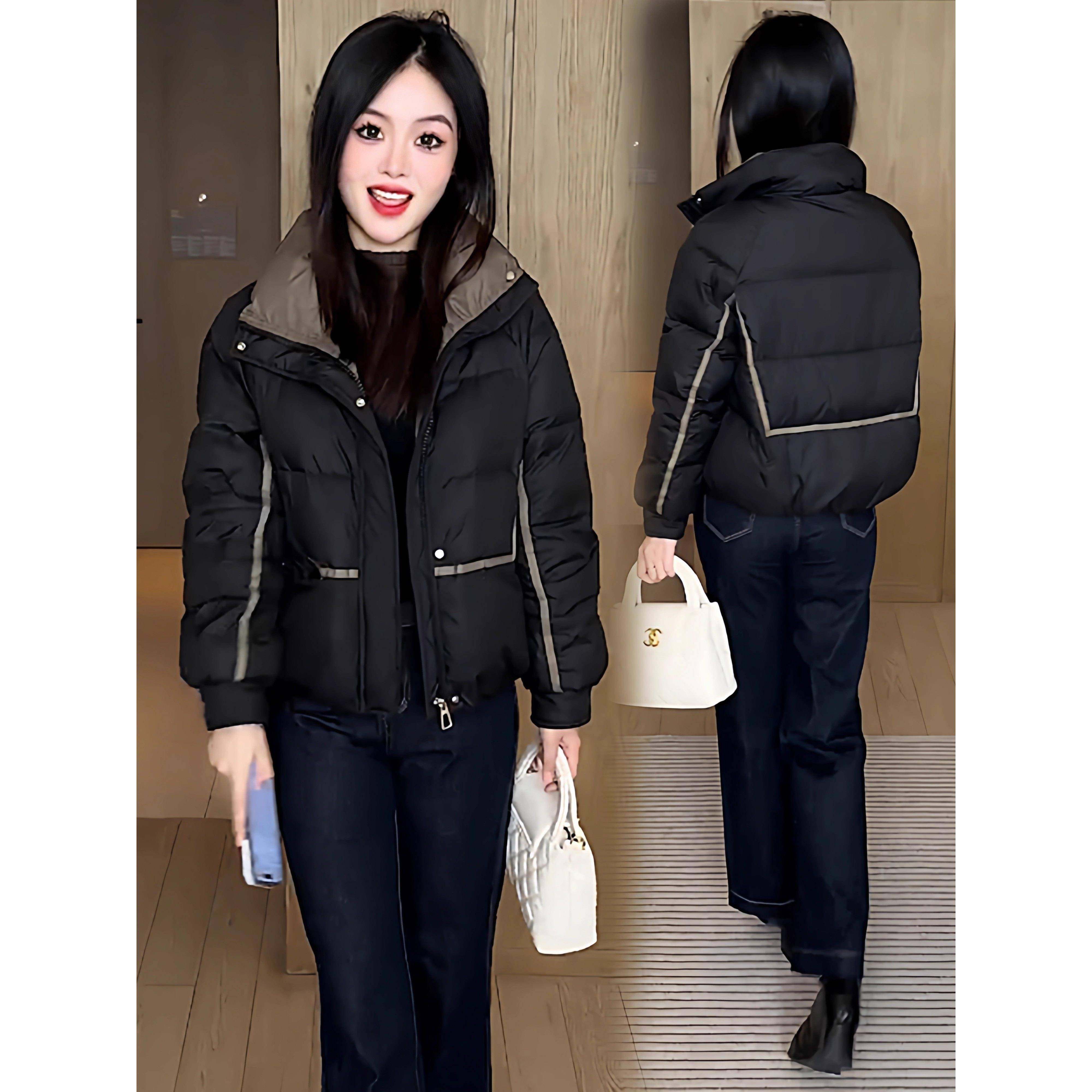 香港代购时尚羽绒棉服女冬季新款显瘦立领加厚保暖面包服棉袄外套