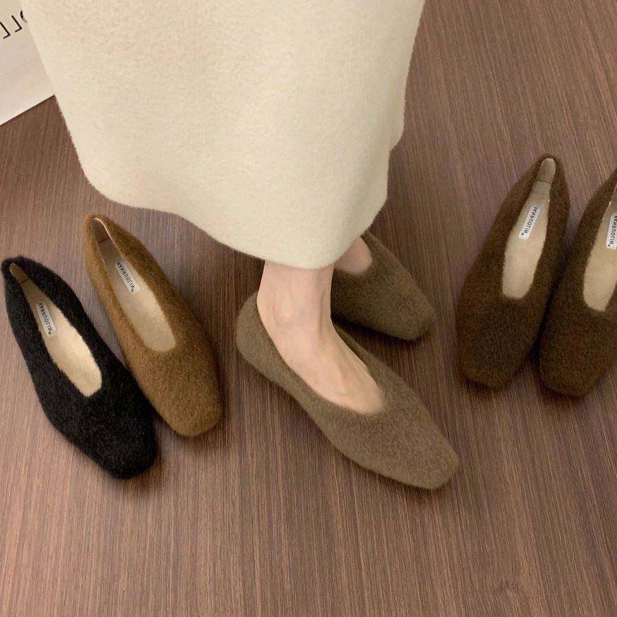 香港法式平底一脚蹬保暖加绒棉瓢鞋百搭毛毛鞋女外穿冬季豆豆鞋子,女鞋,浅口单鞋,淘宝优惠券,粉丝福利购,淘宝优惠卷