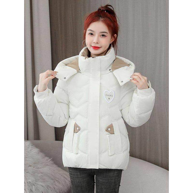 时尚连帽短款小棉袄女冬季新款小个子厚羽绒棉服修身显瘦棉衣外套