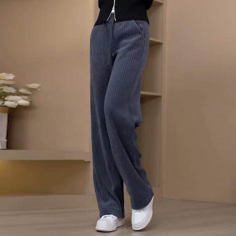 雪尼尔阔腿裤女2025新款秋冬宽松显瘦加绒加厚条绒直筒裤休闲裤子,女装/女士精品,大码裤装,淘宝优惠券,粉丝福利购,淘宝优惠卷