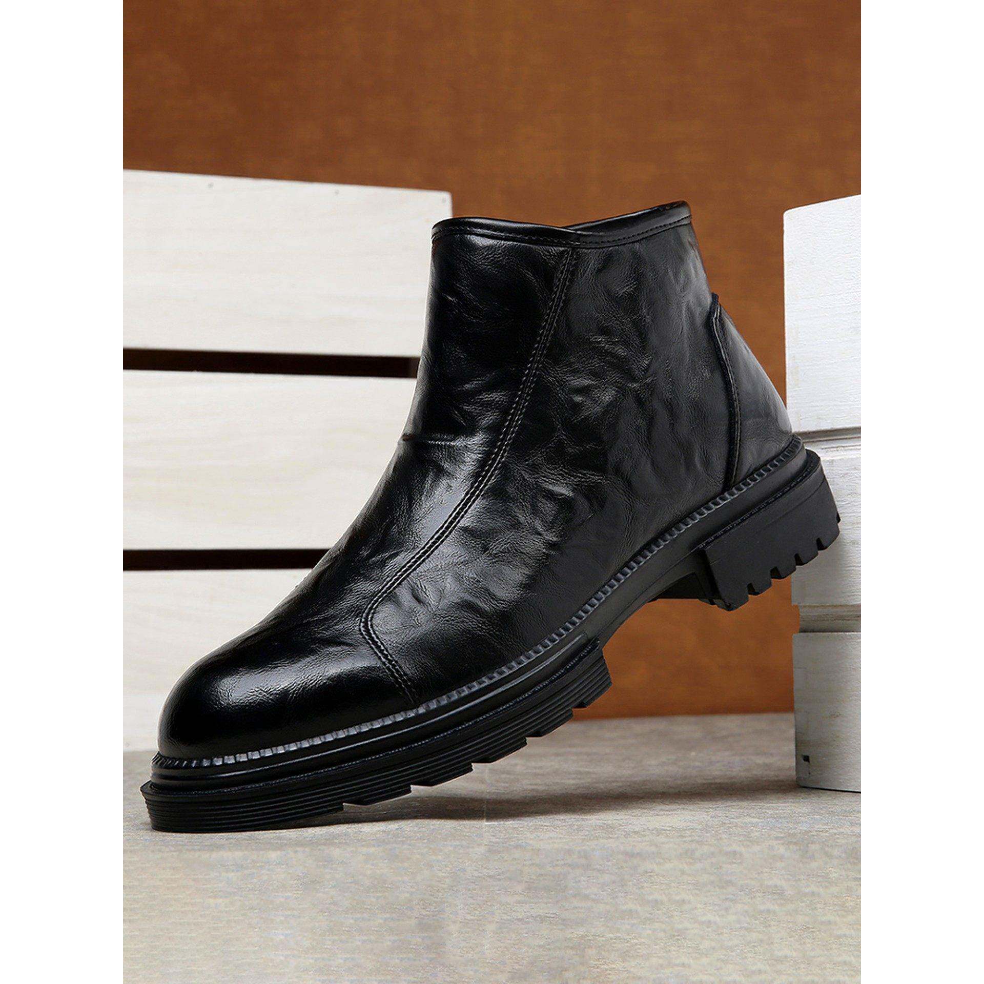 马丁靴男英伦风2025新款软皮高帮切尔西靴子真皮冬季加绒高端短靴